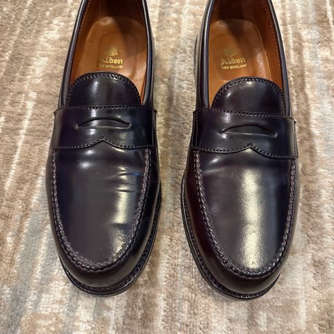 Alden Leisure Handsewn Penny Loafer in Horween Color 8 Shell Cordovan