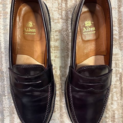 Alden Leisure Handsewn Penny Loafer in Horween Color 8 Shell Cordovan