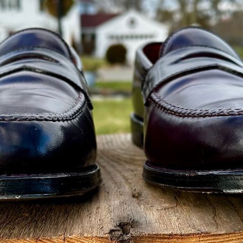 Alden Leisure Handsewn Penny Loafer in Horween Color 8 Shell Cordovan