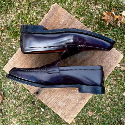 Alden Leisure Handsewn Penny Loafer in Horween Color 8 Shell Cordovan