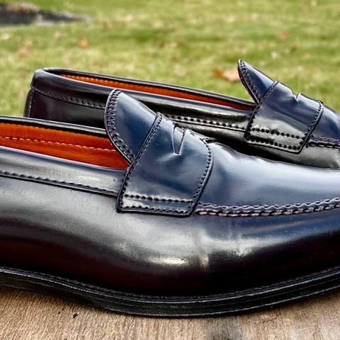 Alden Leisure Handsewn Penny Loafer in Horween Color 8 Shell Cordovan