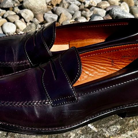 Alden Leisure Handsewn Penny Loafer in Horween Color 8 Shell Cordovan