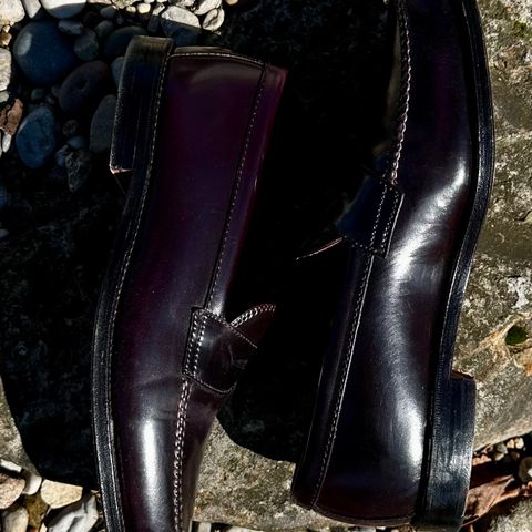 Alden Leisure Handsewn Penny Loafer in Horween Color 8 Shell Cordovan