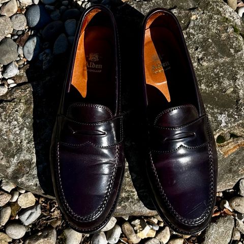 Alden Leisure Handsewn Penny Loafer in Horween Color 8 Shell Cordovan