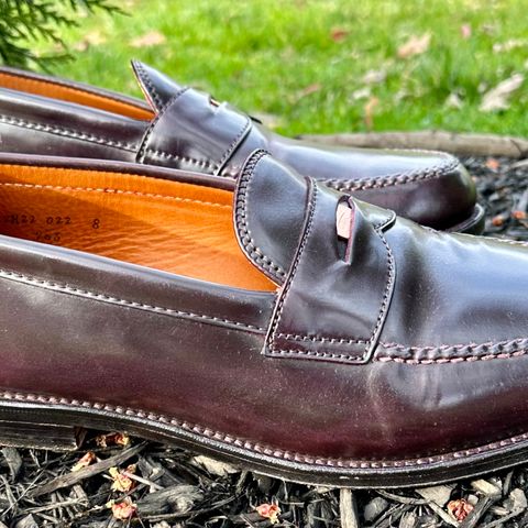 Alden Leisure Handsewn Penny Loafer in Horween Color 8 Shell Cordovan