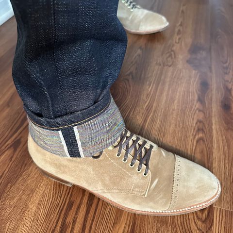 View photo of Alden x Leffot Cooney Boot in Tan Suede