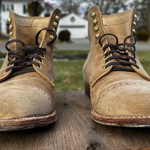 View photo of Alden x Leffot Cooney Boot in Tan Suede