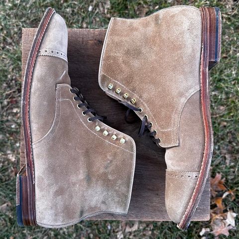 View photo of Alden x Leffot Cooney Boot in Tan Suede