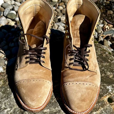 View photo of Alden x Leffot Cooney Boot in Tan Suede