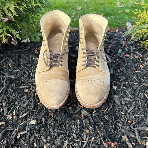 View photo of Alden x Leffot Cooney Boot in Tan Suede