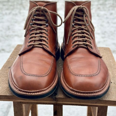 View photo of Alden X Ealdwine 40307HC Saddle Tan Fettleder Indy in Saddle Tan Calf Skin