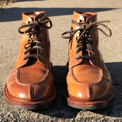 View photo of Grant Stone Ottawa Boot in Horween Honey Glazed Shell Cordovan