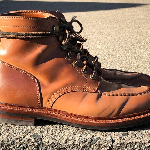 View photo of Grant Stone Ottawa Boot in Horween Honey Glazed Shell Cordovan