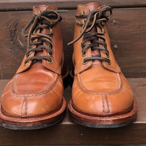 View photo of Grant Stone Ottawa Boot in Horween Honey Glazed Shell Cordovan