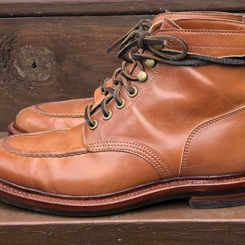 View photo of Grant Stone Ottawa Boot in Horween Honey Glazed Shell Cordovan