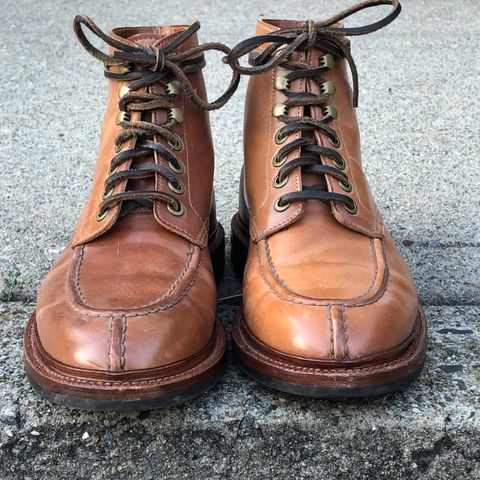 View photo of Grant Stone Ottawa Boot in Horween Honey Glazed Shell Cordovan