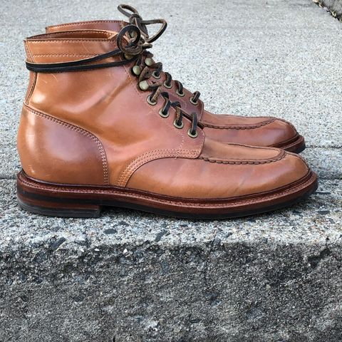 View photo of Grant Stone Ottawa Boot in Horween Honey Glazed Shell Cordovan