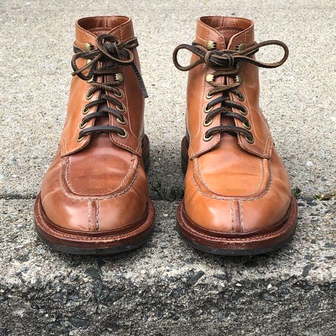 View photo of Grant Stone Ottawa Boot in Horween Honey Glazed Shell Cordovan