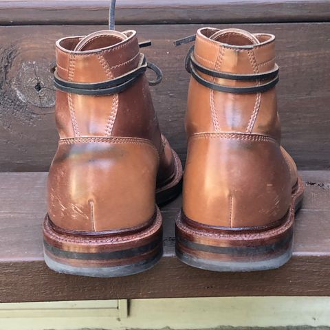 View photo of Grant Stone Ottawa Boot in Horween Honey Glazed Shell Cordovan