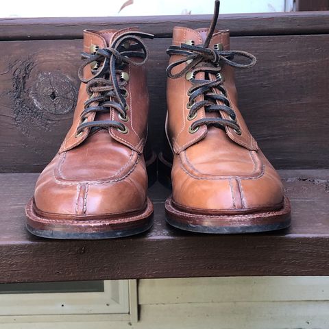 View photo of Grant Stone Ottawa Boot in Horween Honey Glazed Shell Cordovan