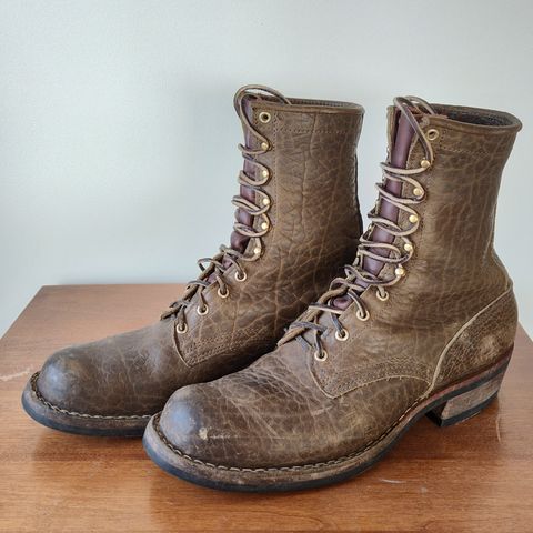Nicks MTO in Law Tanning Olive Smooth Shruken Bison