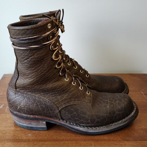 Nicks MTO in Law Tanning Olive Smooth Shruken Bison