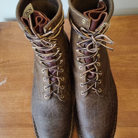 Nicks MTO in Law Tanning Olive Smooth Shruken Bison