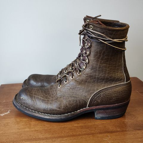 Nicks MTO in Law Tanning Olive Smooth Shruken Bison