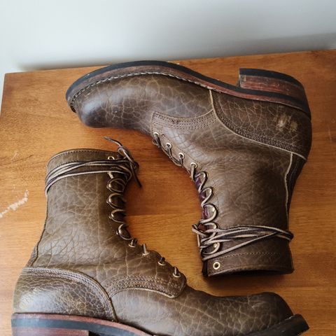 Nicks MTO in Law Tanning Olive Smooth Shruken Bison