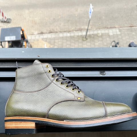 Iron Boots Type 1 in Horween Green Pioneer Hatchgrain
