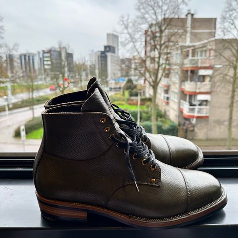 Iron Boots Type 1 in Horween Green Pioneer Hatchgrain