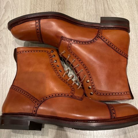 Carmina Toecap Brogue Jumper Boots 80459 in Unlisted Leather