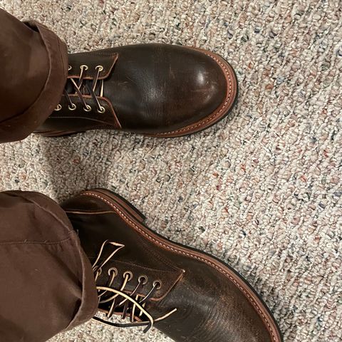 Oak Street Bootmakers Trench Boot in Tempesti Brown Overdye Camello Asportabile