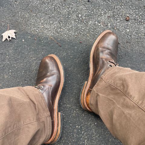 Oak Street Bootmakers Trench Boot in Tempesti Brown Overdye Camello Asportabile