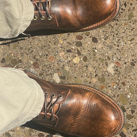 Oak Street Bootmakers Trench Boot in Tempesti Brown Overdye Camello Asportabile