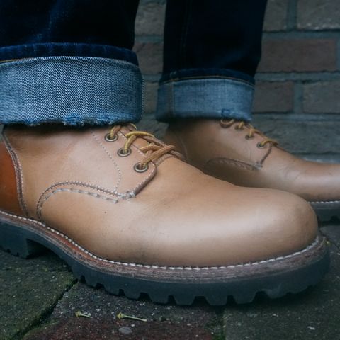 View photo of Butts and Shoulders The Worker Boots in Natural Leather