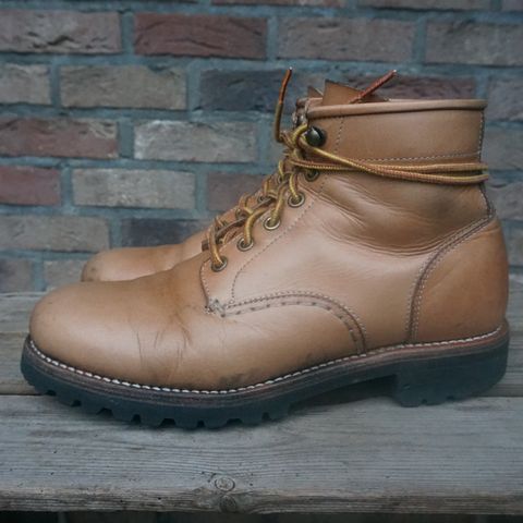 View photo of Butts and Shoulders The Worker Boots in Natural Leather