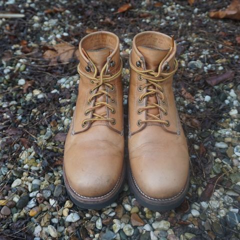 View photo of Butts and Shoulders The Worker Boots in Natural Leather