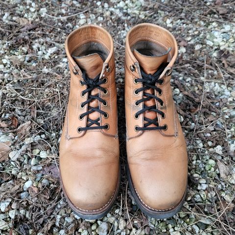 View photo of Butts and Shoulders The Worker Boots in Natural Leather