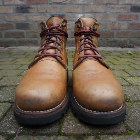 View photo of Butts and Shoulders The Worker Boots in Natural Leather