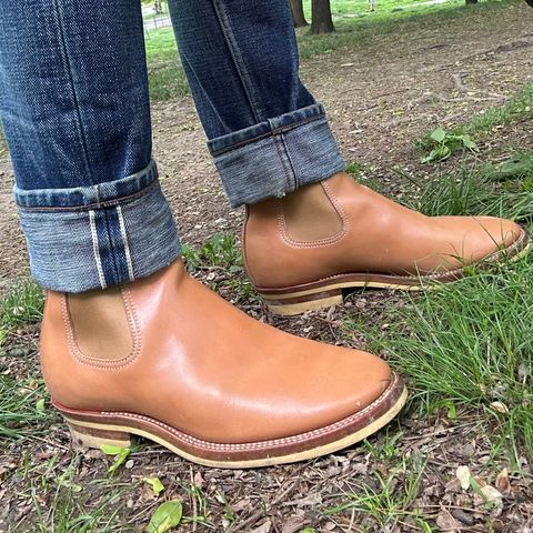 Flame Panda Wholecut Chelsea in Tochigi Natural Cowhide
