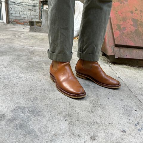 Flame Panda Wholecut Chelsea in Tochigi Natural Cowhide
