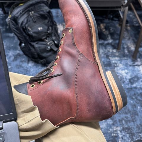 NF Bootmaker Fritz Boot in Tempesti Baku & Horween Tumbled Black Chromexcel