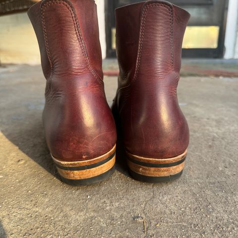 View photo of NF Bootmaker Fritz Boot in Tempesti Baku & Horween Tumbled Black Chromexcel