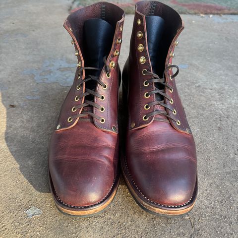 View photo of NF Bootmaker Fritz Boot in Tempesti Baku & Horween Tumbled Black Chromexcel