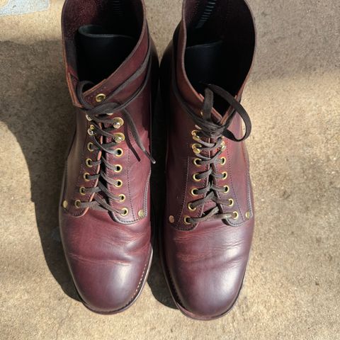 View photo of NF Bootmaker Fritz Boot in Tempesti Baku & Horween Tumbled Black Chromexcel