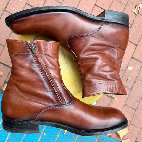 View photo of Alden 470 Plain Toe Boot in Brown Calfskin