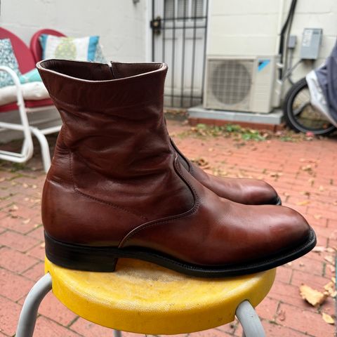 View photo of Alden 470 Plain Toe Boot in Brown Calfskin