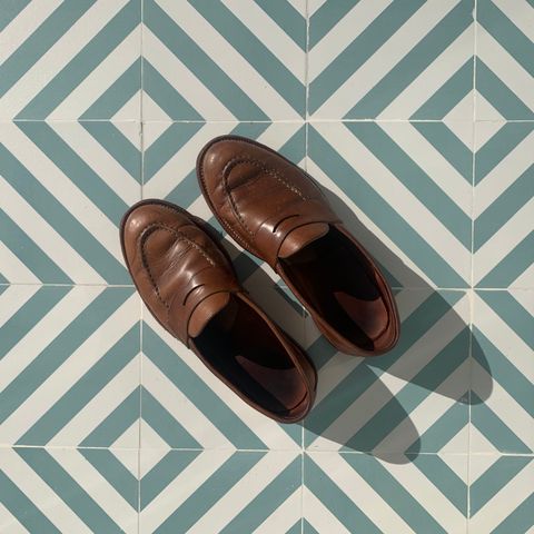 Grant Stone Traveler Penny in Horween Dune Chromexcel