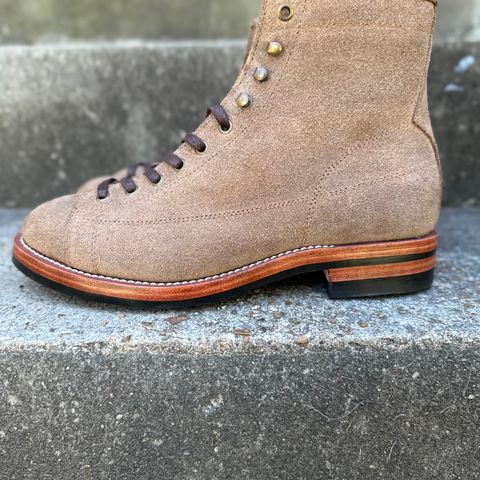 View photo of Jakkrabbits Monkey Boot in Horween Natural Chromexcel Roughout